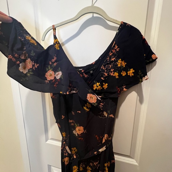 Sanctuary One Shoulder Blue Floral Maxi Dress Size Large - Picture 11 of 13